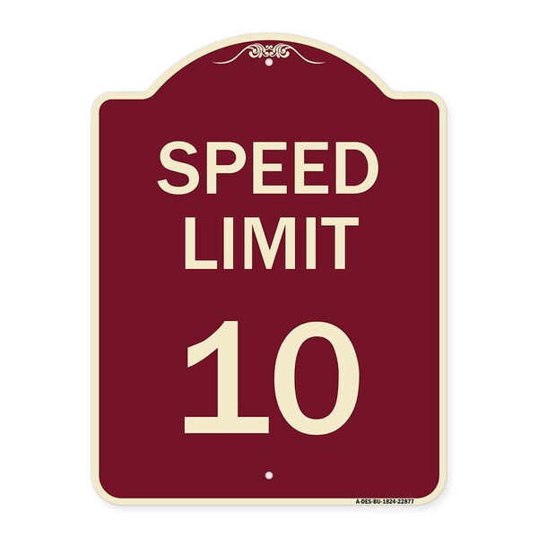 Signmission Speed Reduction Speed Limit 10 Mph Heavy-Gauge Aluminum Architectural Sign, 24" x 18", BU-1824-22877 A-DES-BU-1824-22877 - main